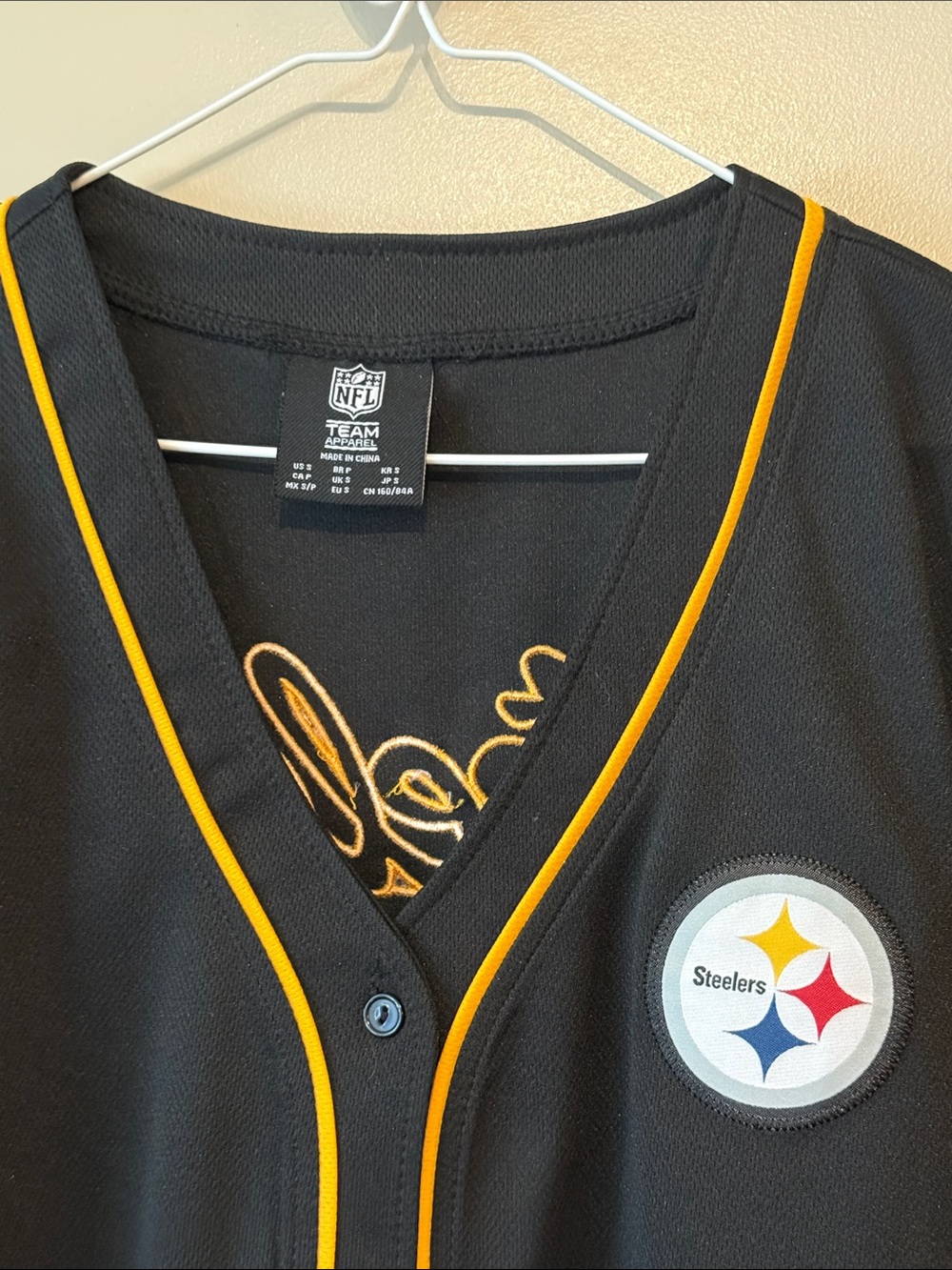 Pittsburgh Steelers Women's Black & Gold Button-Up Jersey - Picture 2 of 4